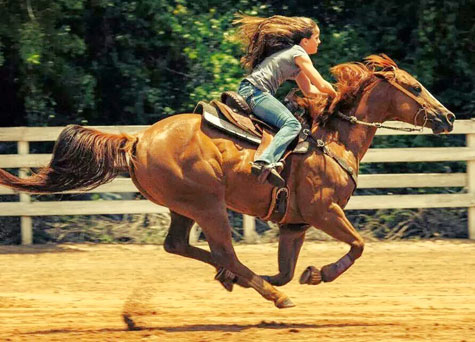 Woman riding a horse