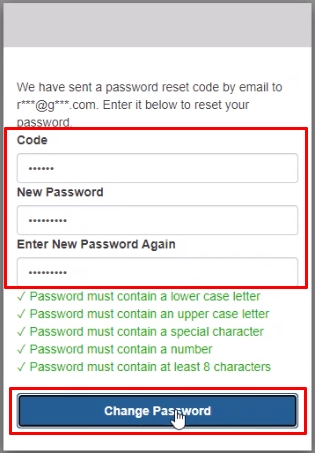 myFS SSO Password reset page