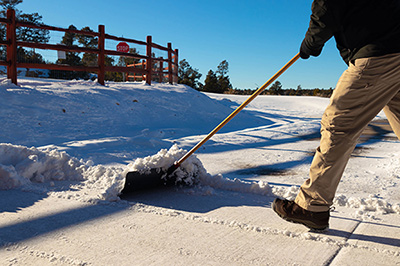 Shoveling a driveway