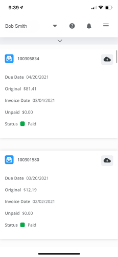 myFS Invoice view on Smart Phone myFS Invoice view on Smart Phone